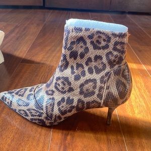 Cheetah print booties. Never worn!